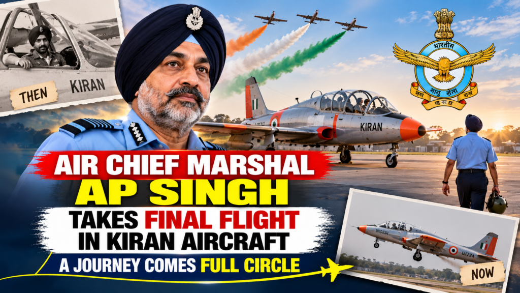 Air Chief Marshal AP Singh Takes Final Flight in Kiran Aircraft: A Journey Comes Full Circle Air Chief Marshal AP Singh's final flight in the HJT-16 Kiran Mk-1 trainer aircraft