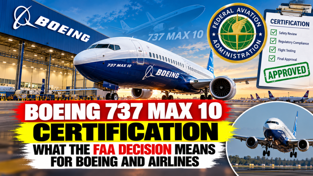 Boeing 737 MAX 10 Certification: What the FAA Decision Means for Boeing and Airlines