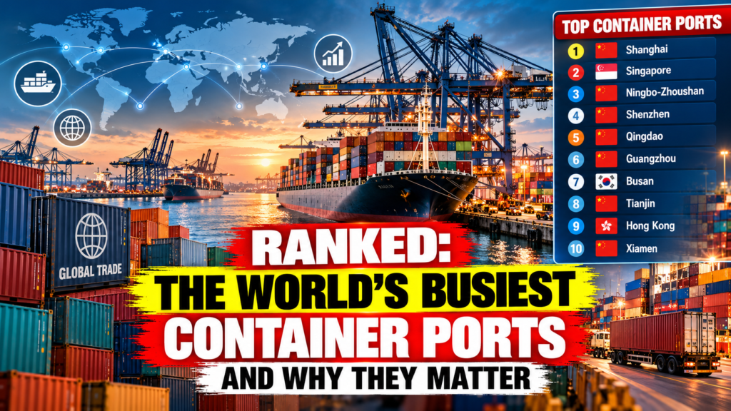 World's largest container ports ranked by container traffic, led by Shanghai and Singapore