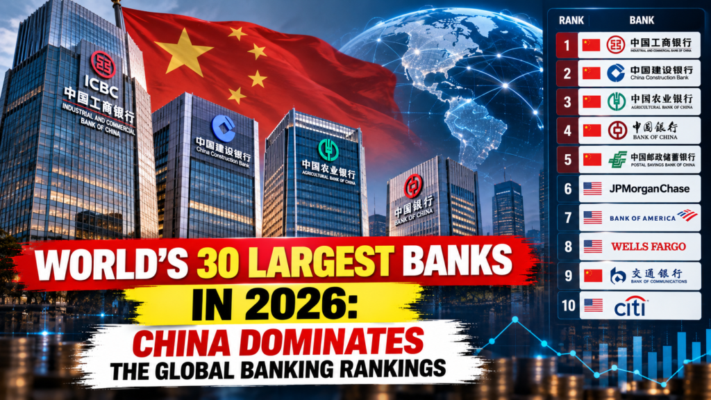 World's largest banks in 2026 ranked by total assets, including ICBC, JPMorgan Chase and BNP Paribas