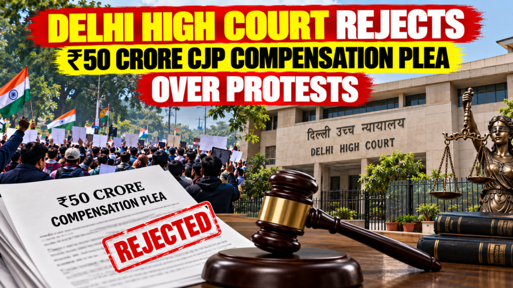 Delhi High Court Rejects ₹50 Crore CJP Compensation Plea Over Protests Delhi High Court declines ₹50 crore CJP compensation plea over alleged protest disruption