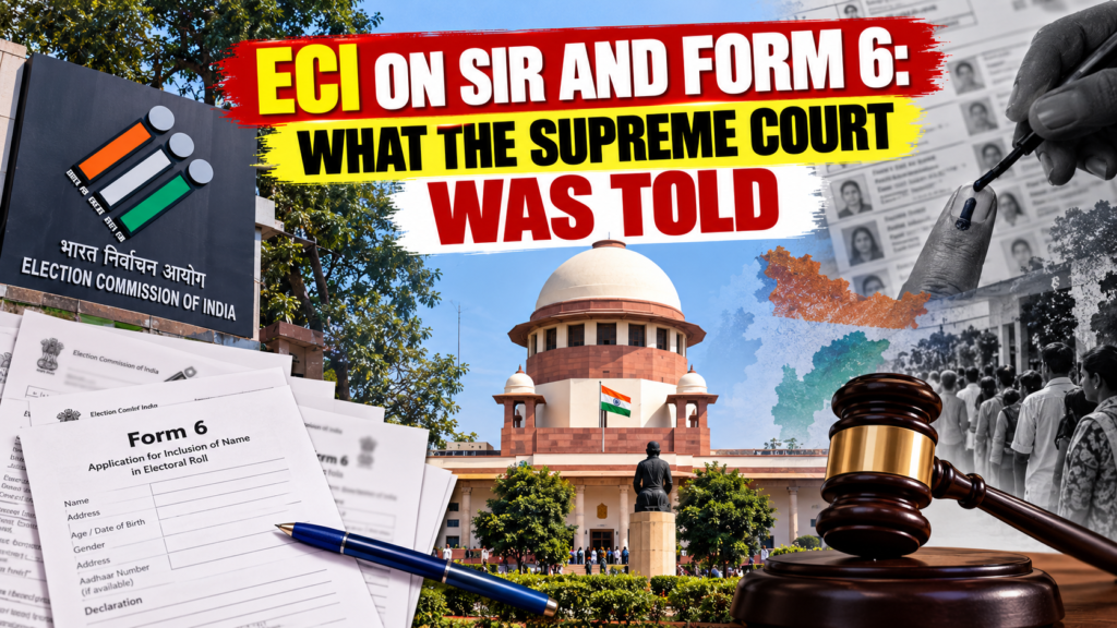 Election Commission of India clarifies its position on SIR decisions and Form 6 before the Supreme Court