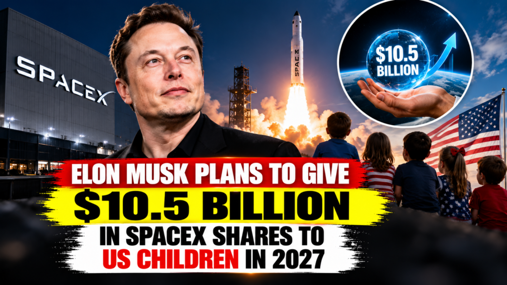 Elon Musk Plans to Give $10.5 Billion in SpaceX Shares to US Children in 2027 Elon Musk SpaceX shares giveaway plan for children in America in 2027
