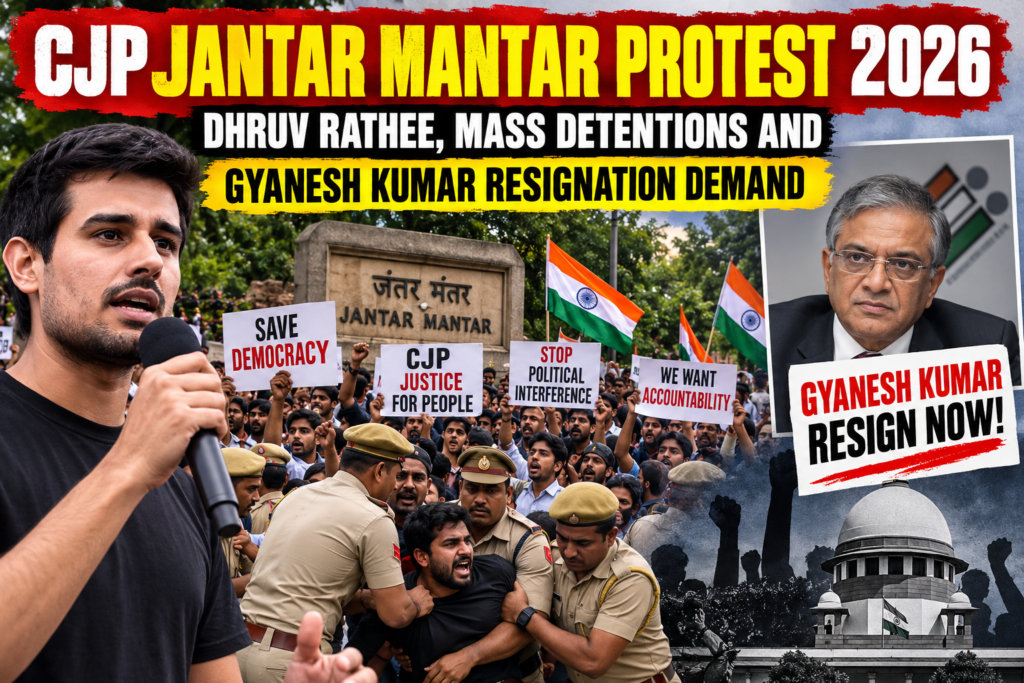 CJP Jantar Mantar protest in Delhi over SIR voter list revision and demand for Gyanesh Kumar’s resignation