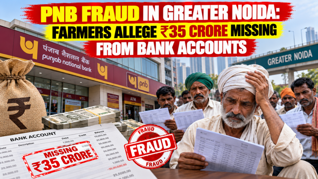 PNB Fraud in Greater Noida: Farmers Allege ₹35 Crore Missing From Bank Accounts PNB fraud in Greater Noida involving alleged missing bank deposits
