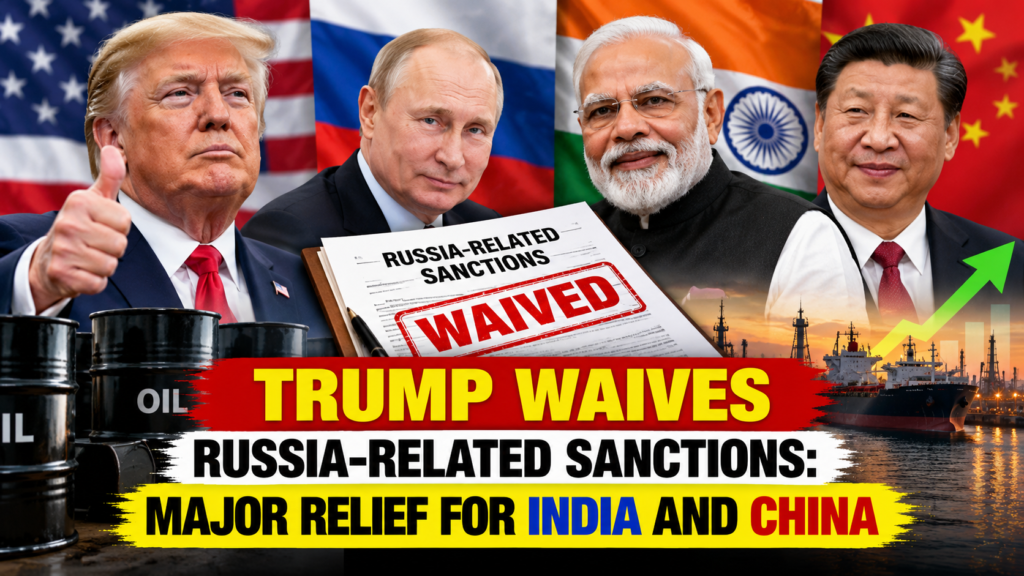 Donald Trump waives Russia-related sanctions and tariff provisions, providing potential relief for India and China